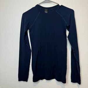 Sweaty Betty London Navy Seamless Long Sleeve Workout Shirt Size Extra Small